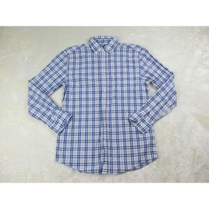 Saddlebred Shirt Mens Medium White Plaid Button Up Long Sleeve Comfort Flex